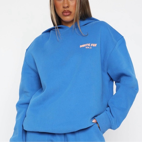 White Fox Boutique Sweaters Azure White Fox Offstage Hoodie Poshmark